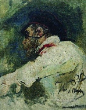  Blanca Lienzo - Un hombre con chaqueta blanca 1913 Ilya Repin